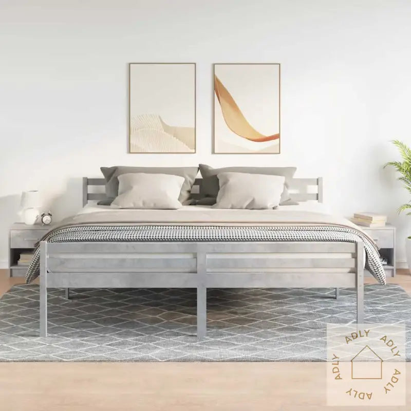 Nattbord 2 Stk Med Skuff Betonggrå 39X28X41 Cm