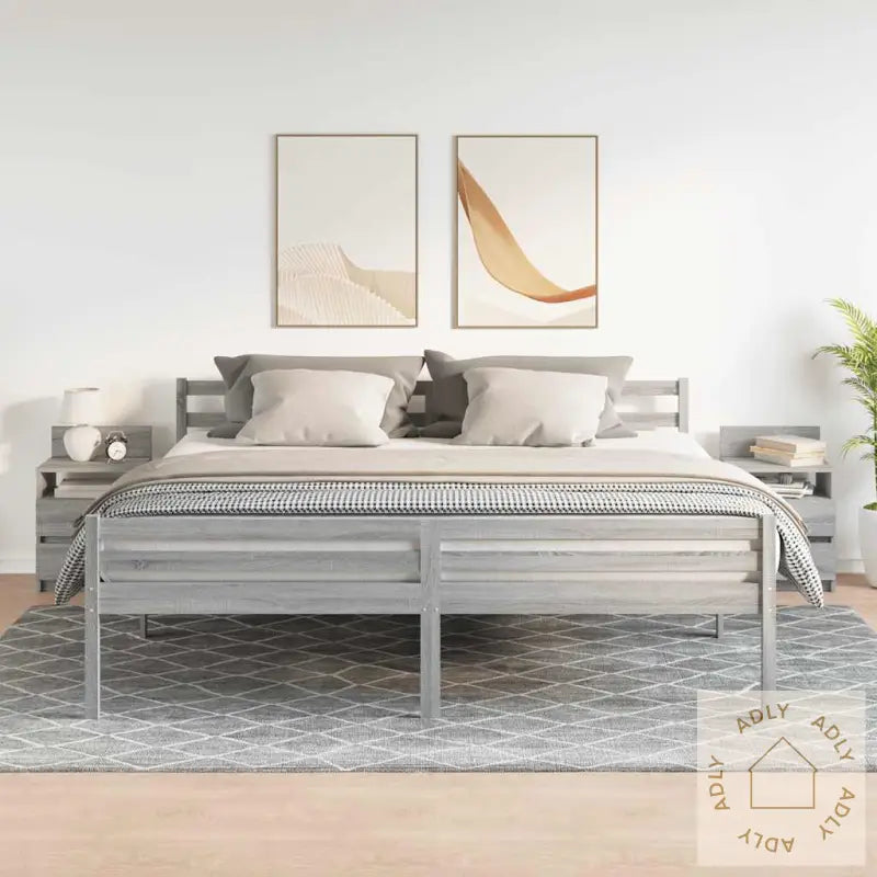 Nattbord 2 Stk Med 2 Skuffer Grå Sonoma 40X33X60 Cm