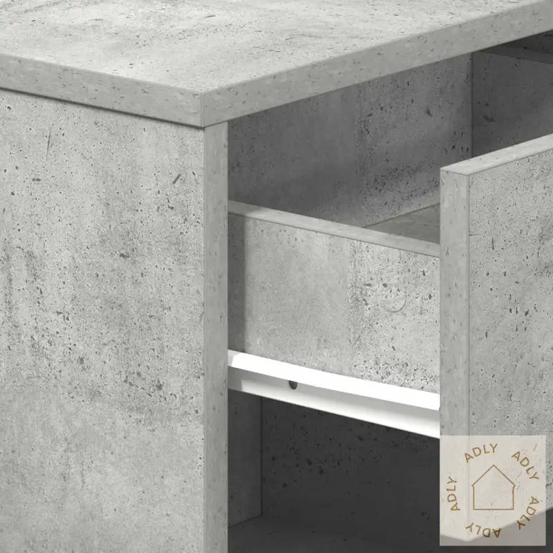 Nattbord 2 Stk Med Skuff Betonggrå 39X28X41 Cm