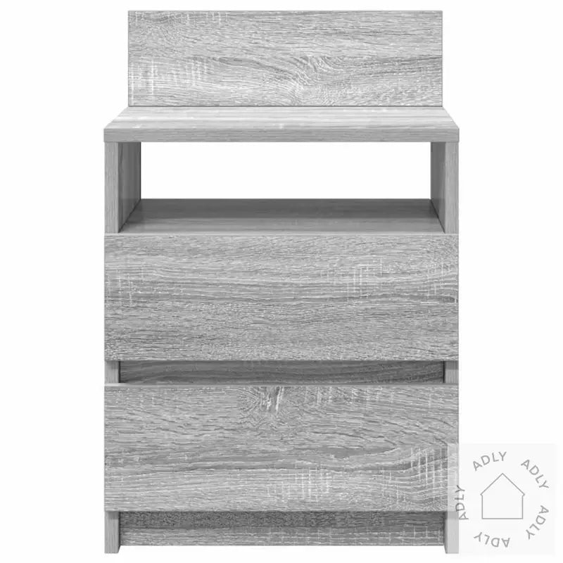 Nattbord 2 Stk Med 2 Skuffer Grå Sonoma 40X33X60 Cm