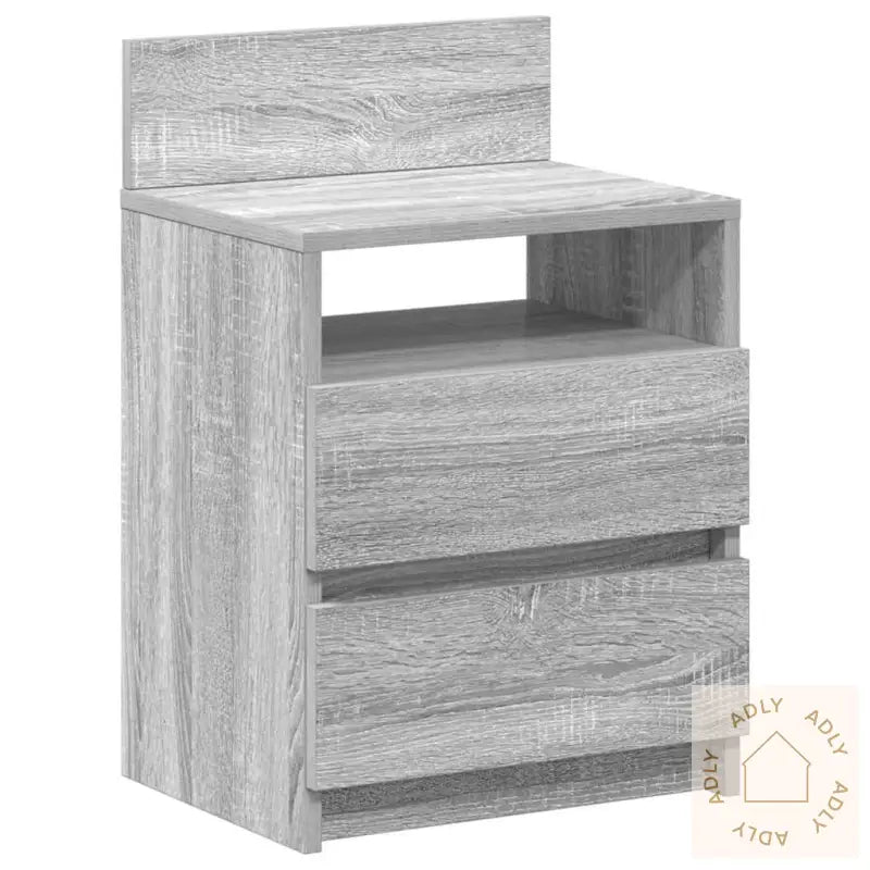 Nattbord 2 Stk Med 2 Skuffer Grå Sonoma 40X33X60 Cm