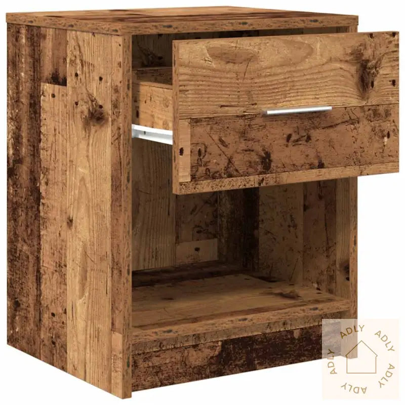 Nattbord 2 Stk Med Skuff Gammelt Tre 40X34X50 Cm