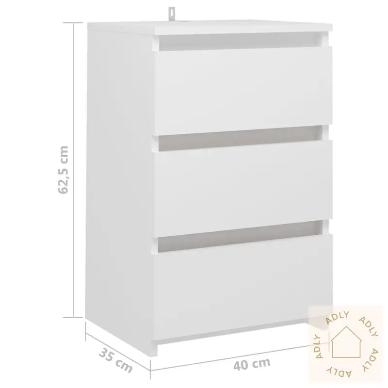 Nattbord 2 Stk Hvit 40X35X62,5 Cm Konstruert Tre