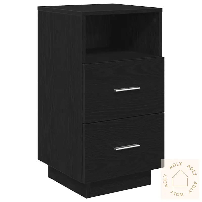 Nattbord 2 Stk Med 2 Skuffer Svart 36X36X68 Cm