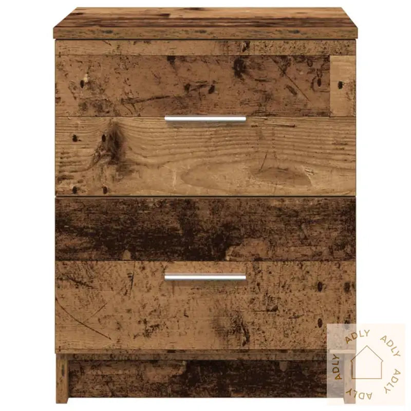 Nattbord 2 Stk Med 2 Skuffer Gammelt Tre 40X36X50 Cm