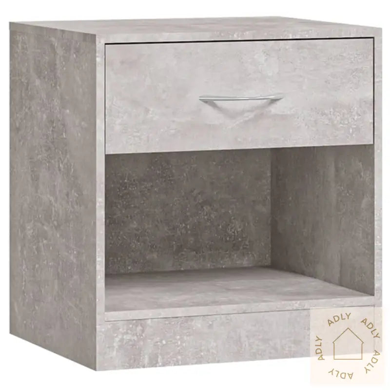 Nattbord 2 Stk Med Skuff Betonggrå