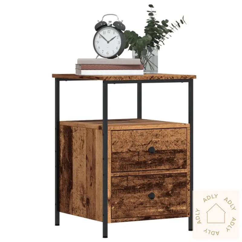 Nattbord 2 Stk Gammelt Tre 34X35,5X50 Cm Konstruert Tre