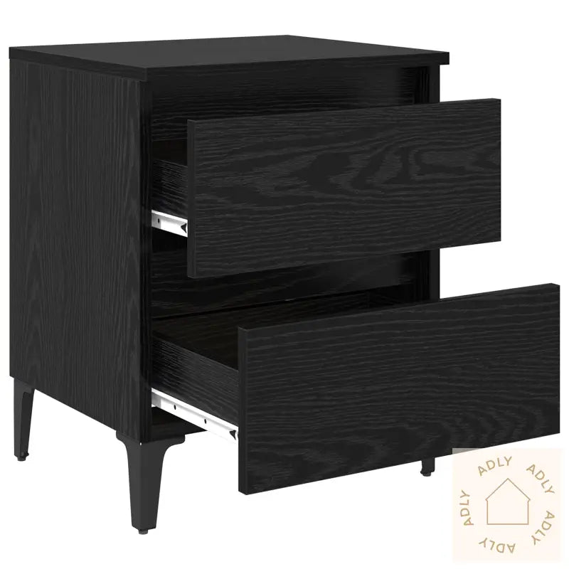Sengetøykabinetter 2 Stk Svart Eik 40X35X50 Cm Ingeniørtre