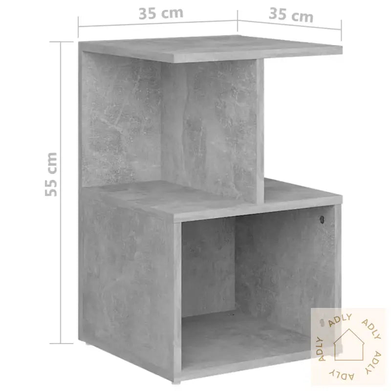 Nattbord 2 Stk Betonggrå 35X35X55 Cm Konstruert Tre