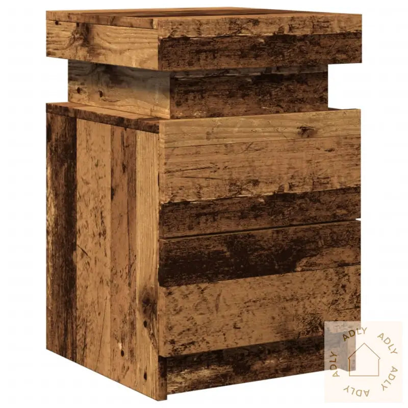 Nattbord 2 Stk Med Led Gammelt Tre 35X39X55 Cm Konstruert Tre