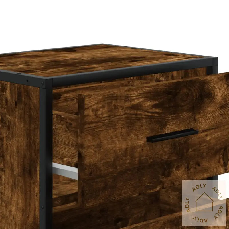 Nattbord 2 Stk Røkt Eik 40X31X50 Cm Konstruert Tre