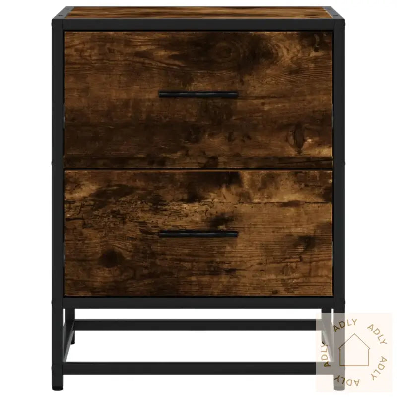 Nattbord 2 Stk Røkt Eik 40X31X50 Cm Konstruert Tre