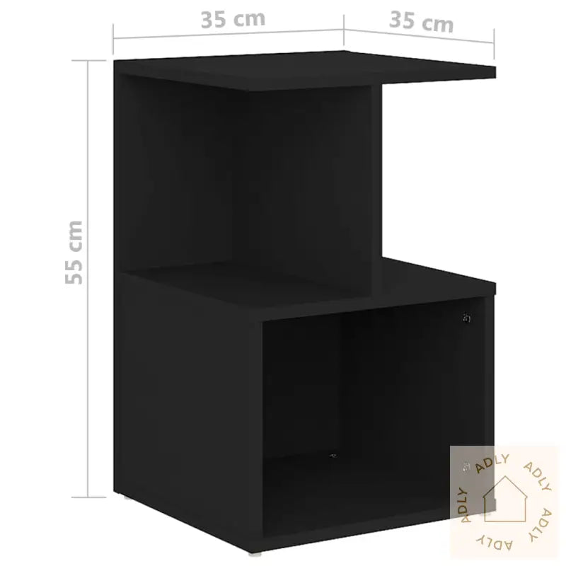 Nattbord 2 Stk Svart 35X35X55 Cm Konstruert Tre