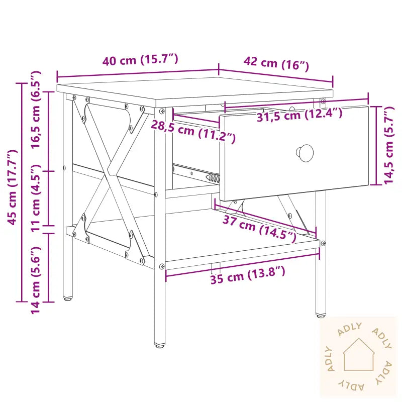 Nattbord 2 Stk Gamle Trær 40X42X45 Cm Konstruert Tre