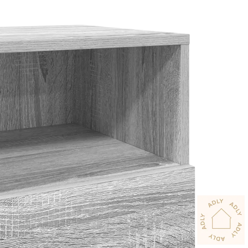 Grå tre-figur skap, stilige nattbord, moderne møbler for soverommet