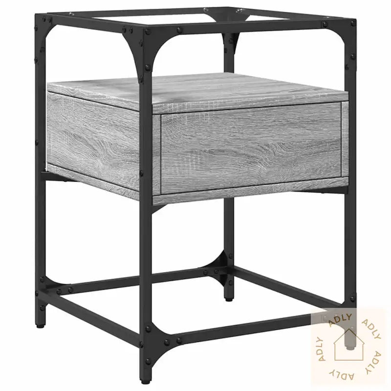 Nattbord 2 Stk Grå Sonoma 40X40X55 Cm Konstruert Tre