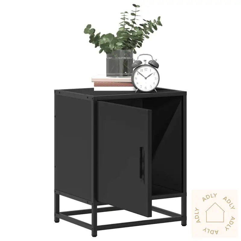 Nattbord 2 Stk Svart 40X31X50 Cm Heltre Furu Og Metall