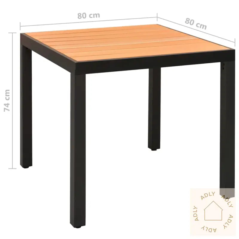 Utendørs Spisestue 5 Deler Aluminium Svart