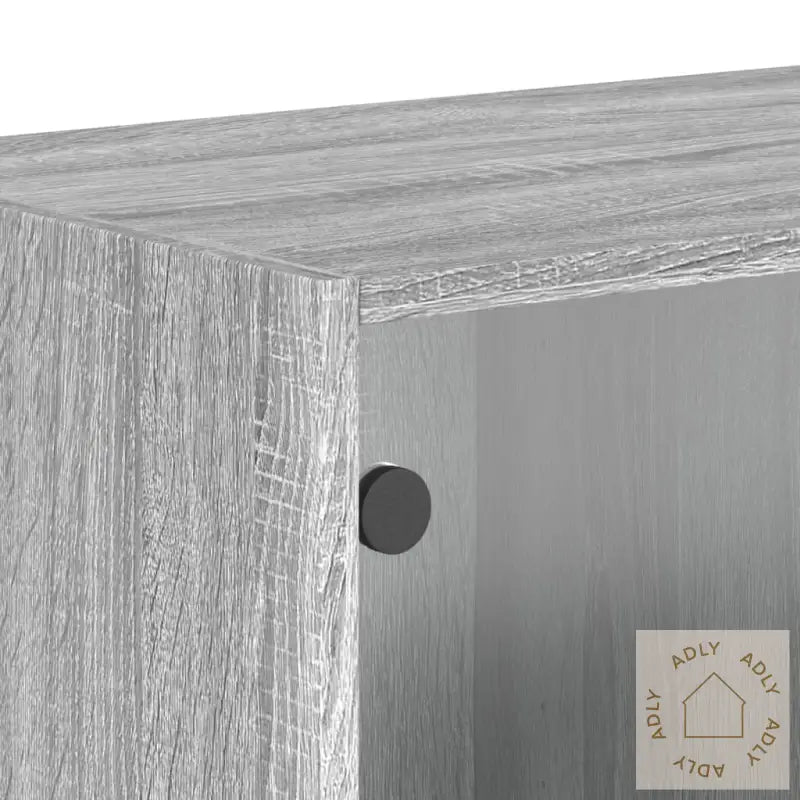 Veggskap Med Glassdører 2 Stk Grå Sonoma 68,5X37X35 Cm