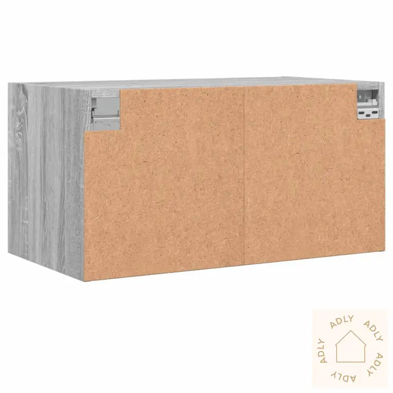 Veggskap Med Glassdører 2 Stk Grå Sonoma 68,5X37X35 Cm