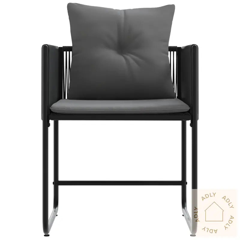 Hagestoler Med Puter 4 Stk Svart Poly Rattan