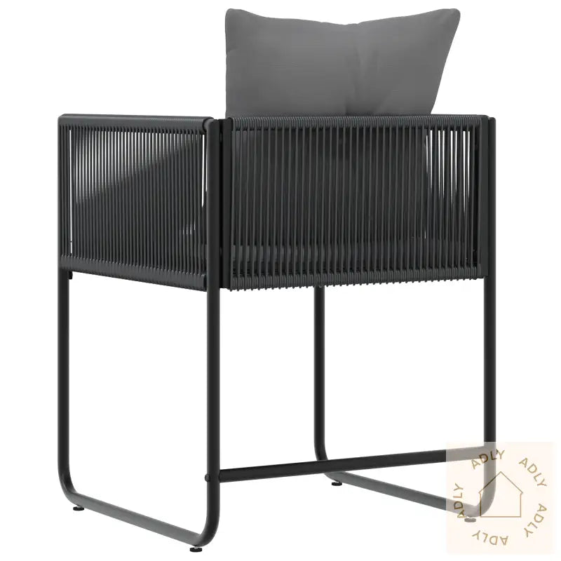 Hagestoler Med Puter 4 Stk Svart Poly Rattan