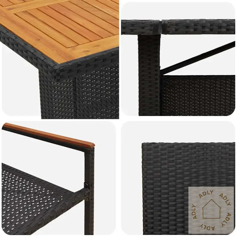 Hage Spisegruppe 9 Pcs Svart 8-Seter Poly Rotting