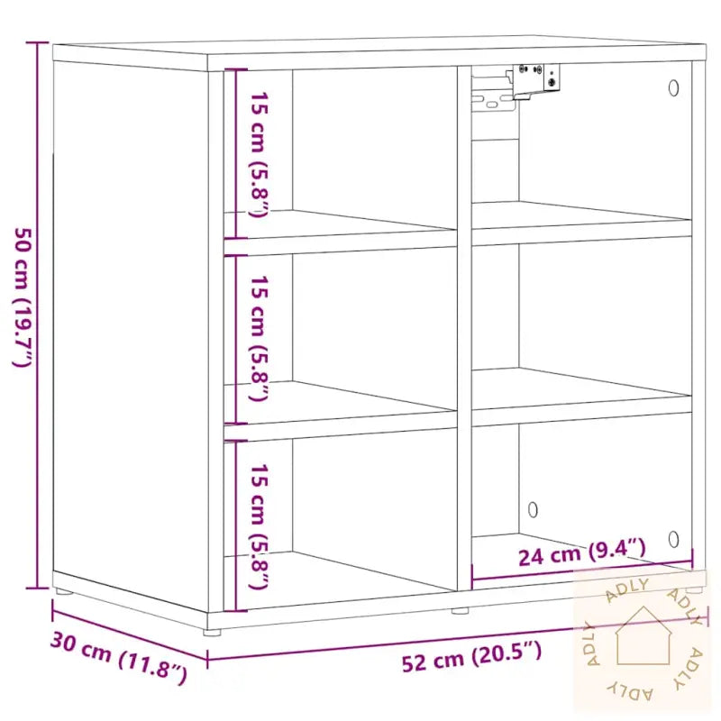 Skohyller Svart 2 Stk Artisan Eik 52X30X50 Cm