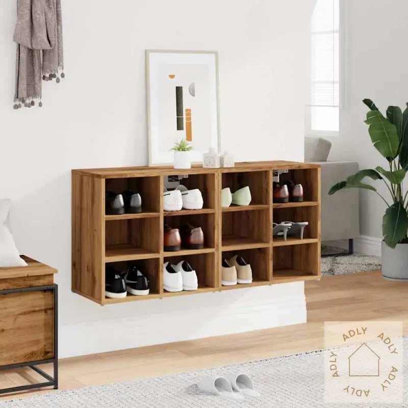 Skohyller Svart 2 Stk Artisan Eik 52X30X50 Cm