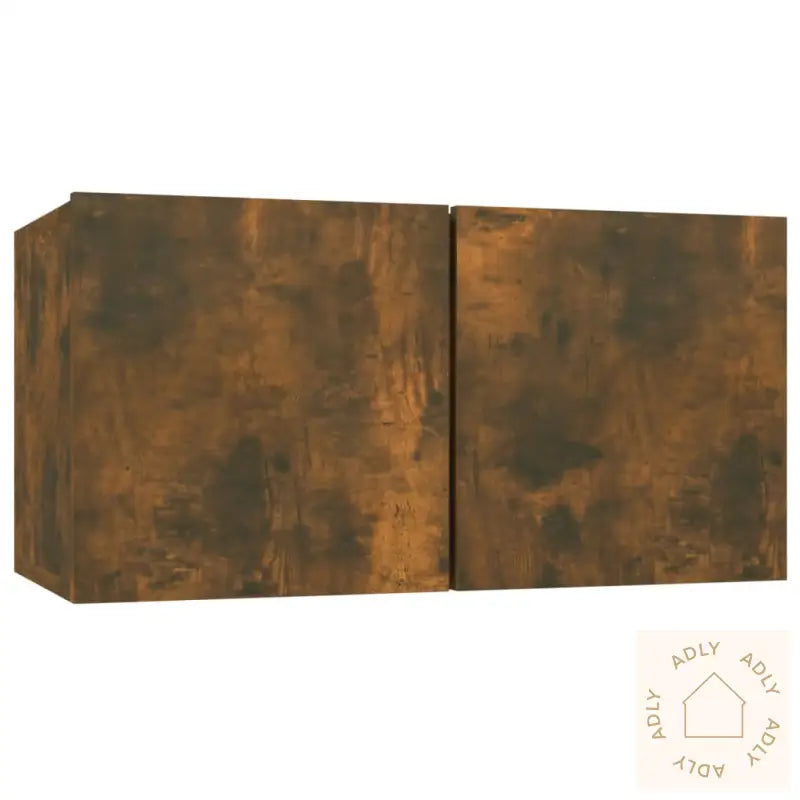 Tv-Benker Vegg 4 Stk Røkt Eik 60X30X30 Cm Konstruert Tre