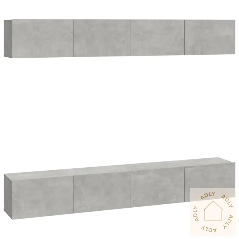 Vegghengte Tv-Benker 4 Stk Betonggrå 100X30X30 Cm