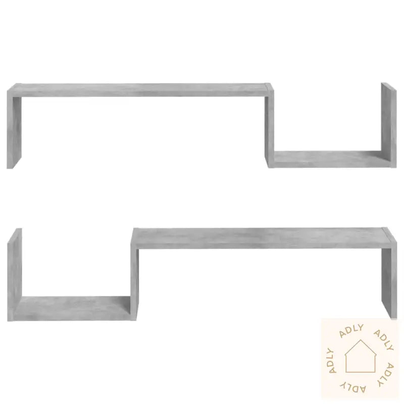 Vegghyller 2 Stk Betonggrå 100X15X20 Cm Konstruert Tre
