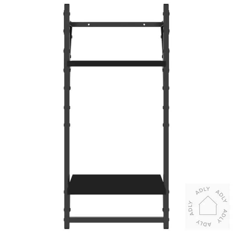 Vegghyller Med 2 Hyller Stenger 2 Stk Svart 30X25X65 Cm