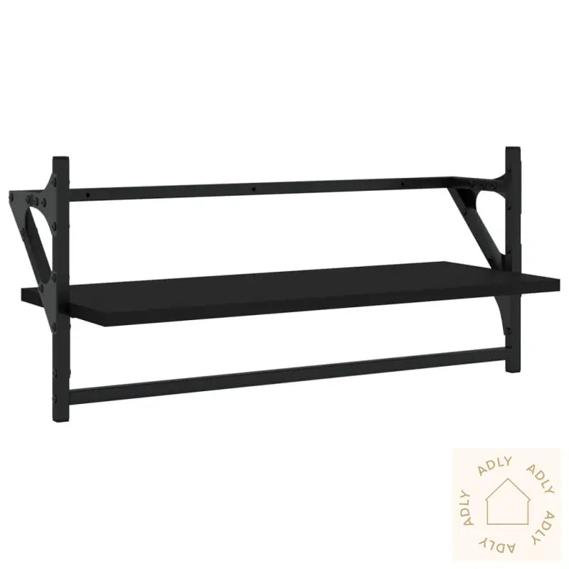 Vegghyller Med Stenger 2 Stk Svart 65X25X30 Cm