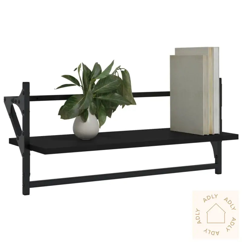 Vegghyller Med Stenger 2 Stk Svart 65X25X30 Cm