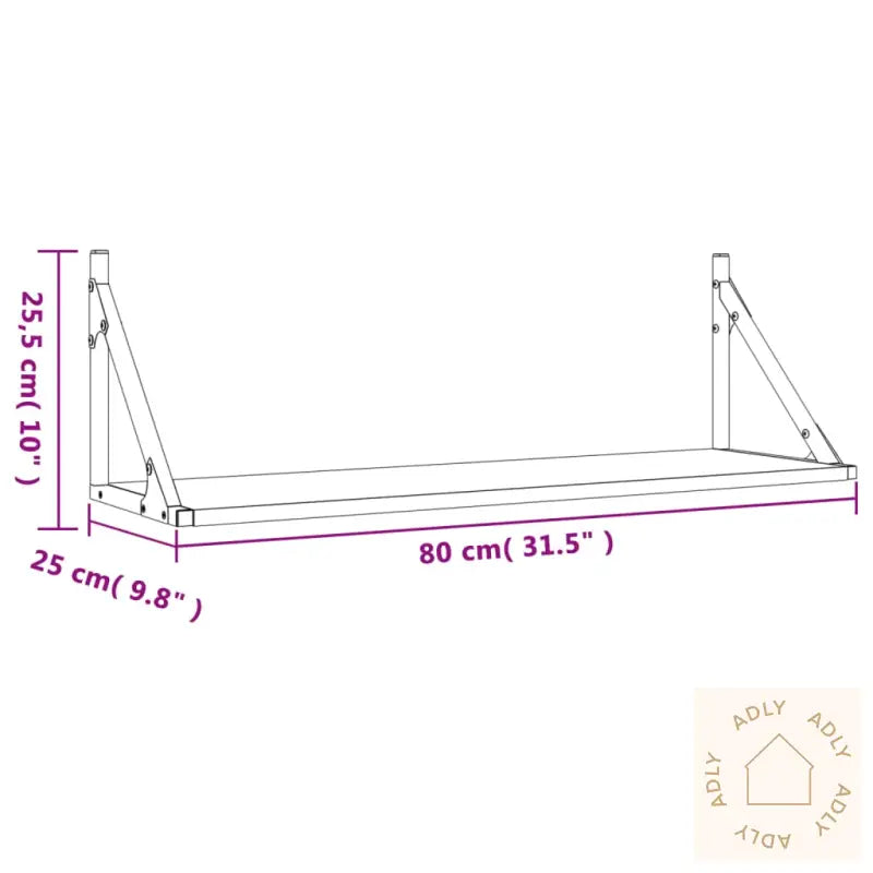 Vegghyller 2 Stk Røkt Eik 80X25X25,5 Cm Konstruert Tre