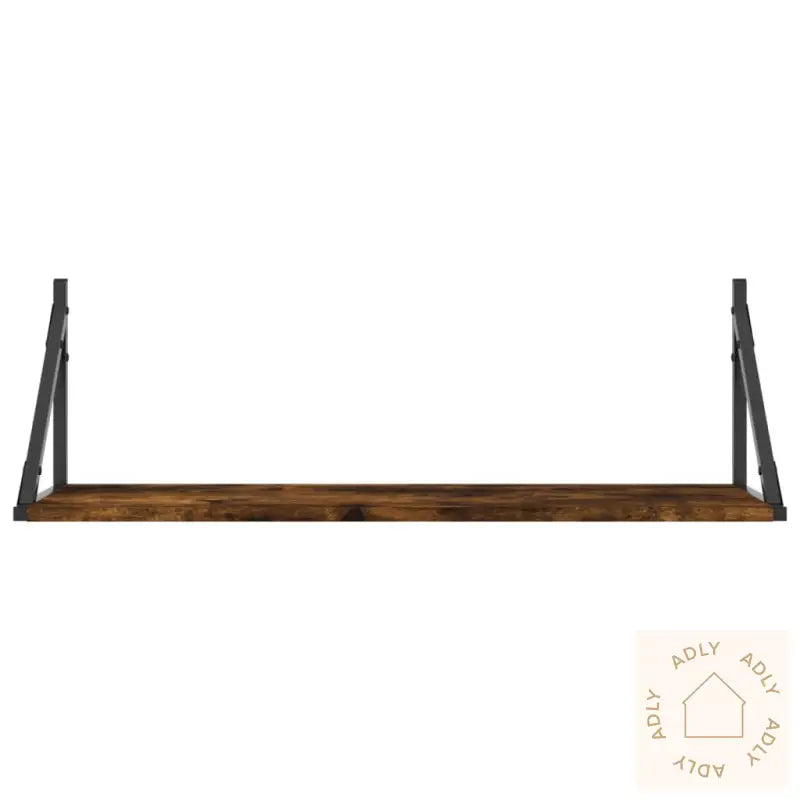 Vegghyller 2 Stk Røkt Eik 80X25X25,5 Cm Konstruert Tre
