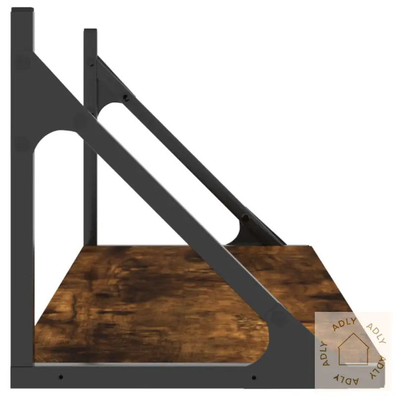 Vegghyller 2 Stk Røkt Eik 80X25X25,5 Cm Konstruert Tre