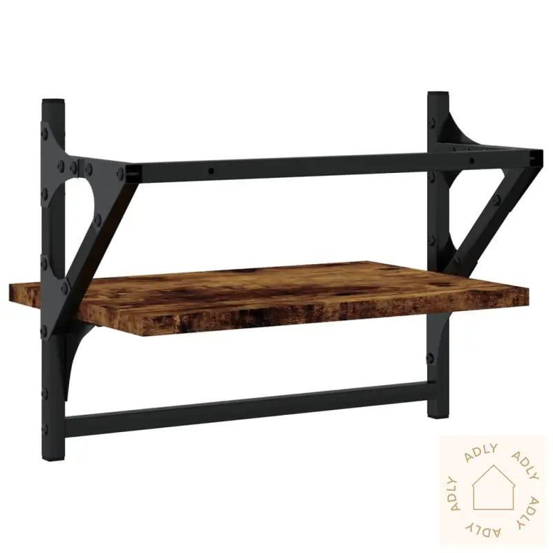 Vegghyller Med Stenger 2 Stk Røkt Eik 40X25X30 Cm