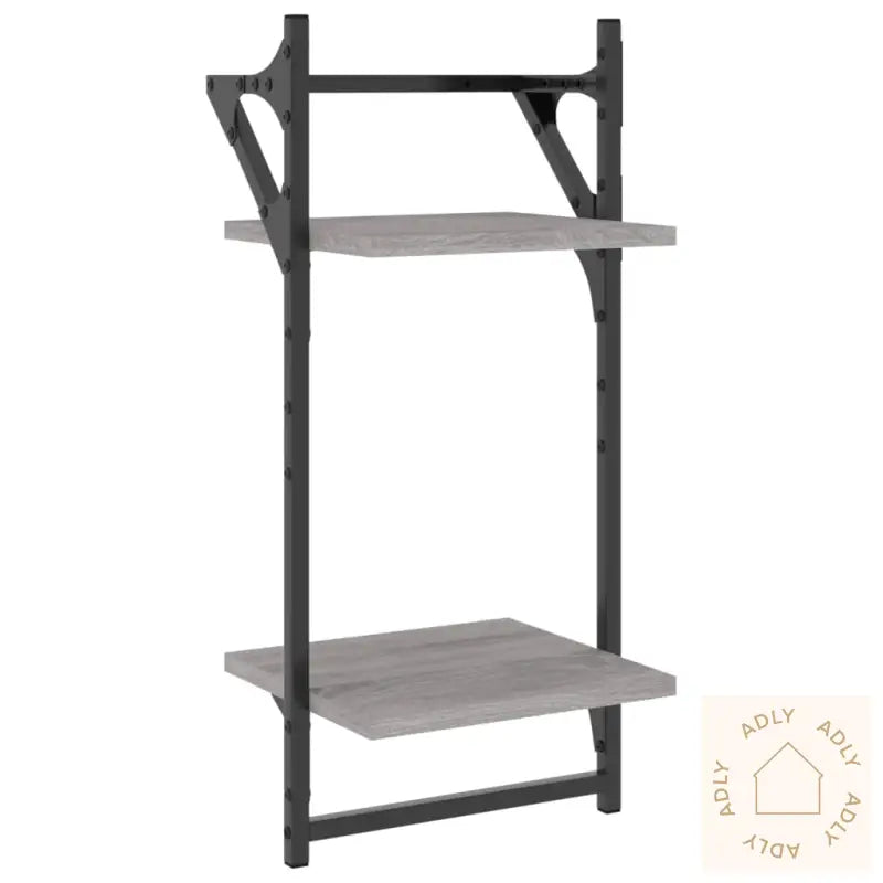 Vegghyller Med Stenger 2 Stk Grå Sonoma 30X25X65 Cm