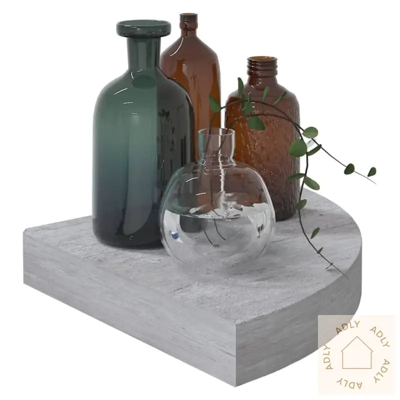 Hjørnehyller Vegghengt 4 Stk Betonggrå 25X25X3,8 Cm Mdf