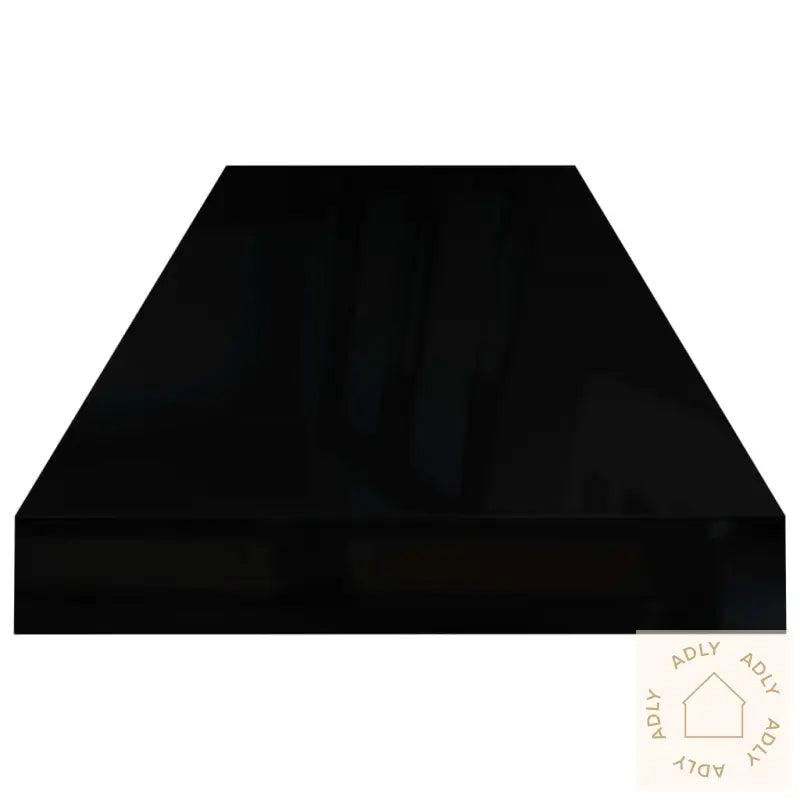 Flytende Vegghyller 2 Stk Høyglans Svart 80X23,5X3,8 Cm Mdf
