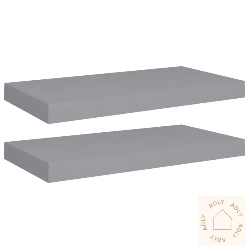 Flytende Vegghyller 2 Stk Grå 50X23X3,8 Cm Mdf