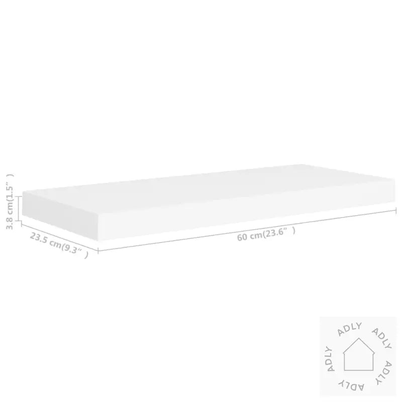 Flytende Vegghyller 4 Stk Hvit 60X23,5X3,8 Cm Mdf