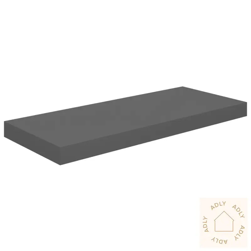 Flytende Vegghyller 2 Stk Høyglans Grå 60X23,5X3,8 Cm Mdf