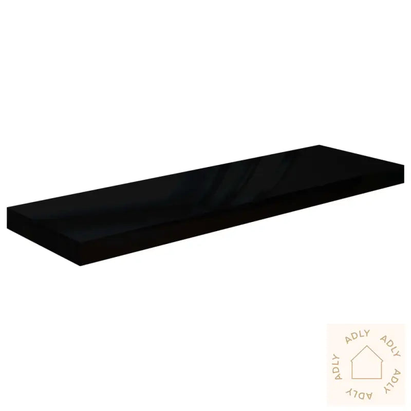Flytende Vegghyller 2 Stk Høyglans Svart 80X23,5X3,8 Cm Mdf