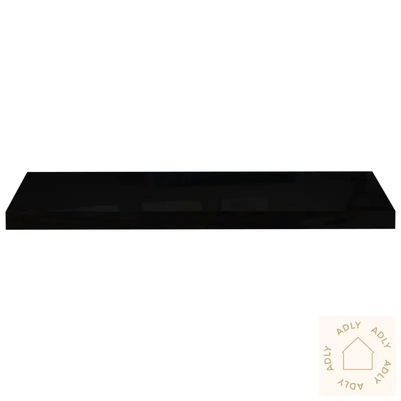 Flytende Vegghyller 2 Stk Høyglans Svart 80X23,5X3,8 Cm Mdf