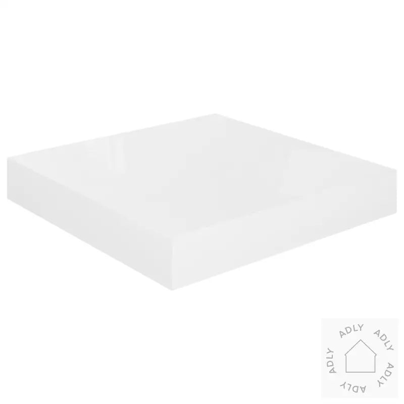 Flytende Vegghyller 2 Stk Høyglans Hvit 23X23,5X3,8 Cm Mdf