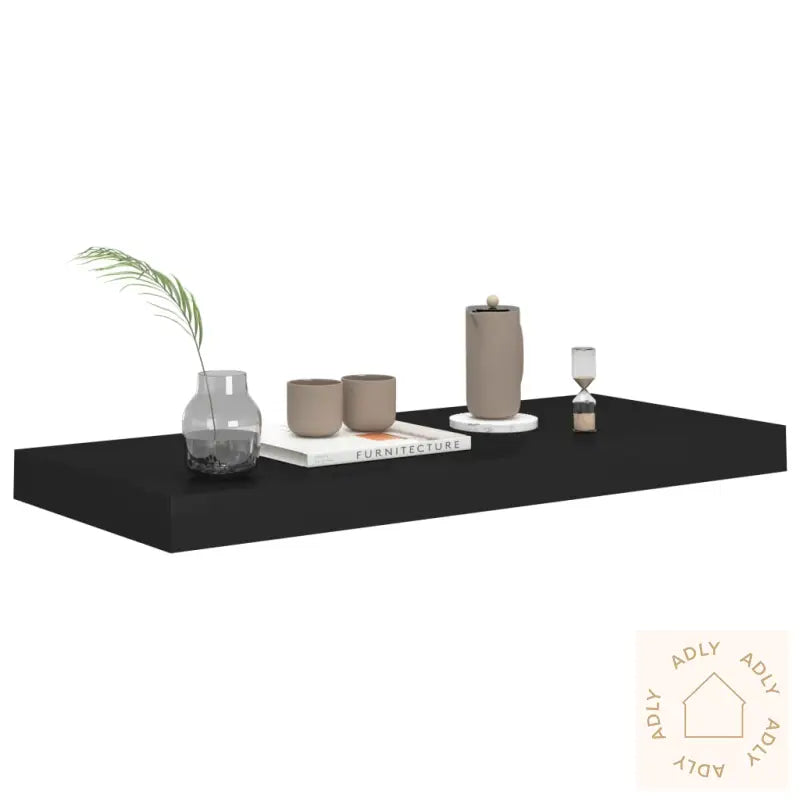 Flytende Vegghyller 4 Stk Svart 60X23,5X3,8 Cm Mdf