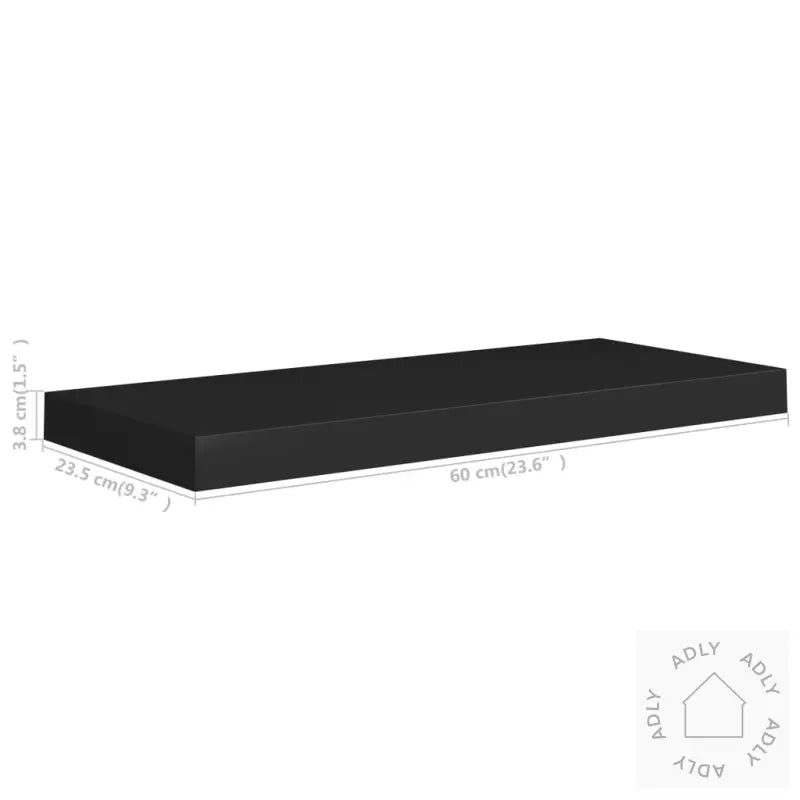 Flytende Vegghyller 4 Stk Svart 60X23,5X3,8 Cm Mdf